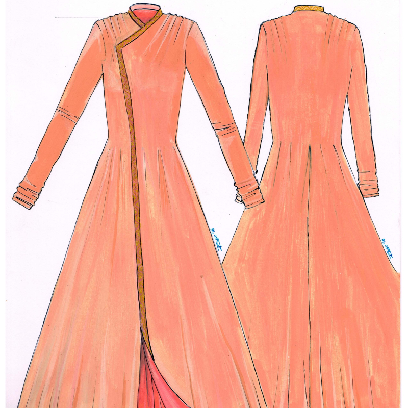 long frock jama design